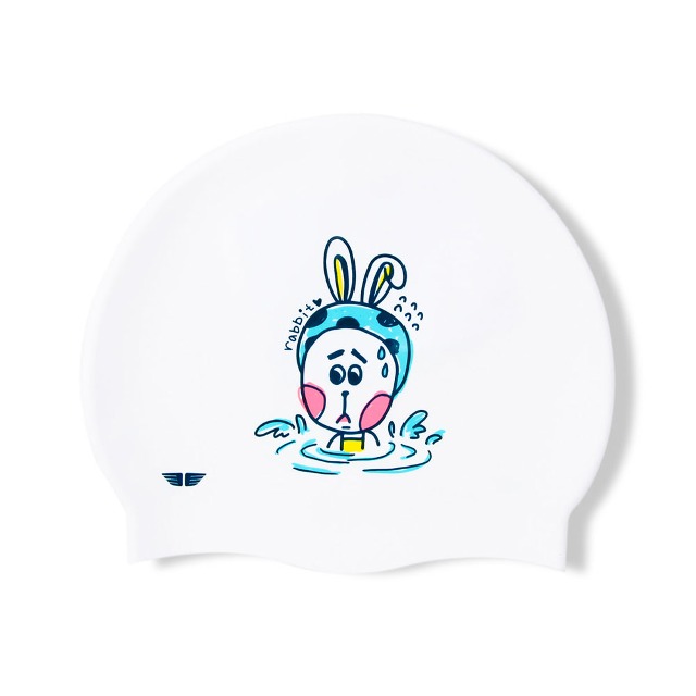 제이커스 물에빠진토끼 실리콘 수모 화이트 [JK-160C] 수영모자 수영캡 수영용품