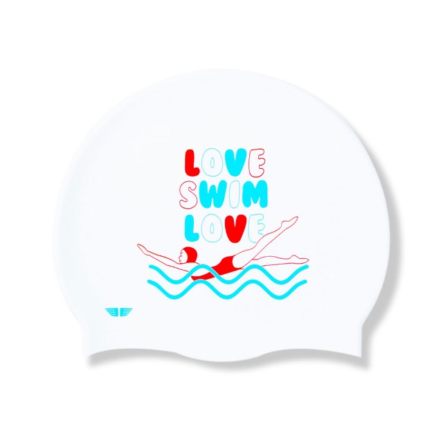 제이커스 러브스윔러브 실리콘 수모 화이트 [JK-158C] 수영모자 수영캡 수영용품