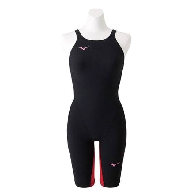 미즈노 여자 선수용 수영복 MX SONIC G3 반전신 5부 블랙 레드 [ N2XG8712-96 ] 성인 실내 강습용