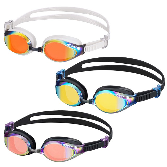 뷰 미러 렌즈 수경   [V2120ASM] VIEW 일반용 패킹 물안경 수영용품