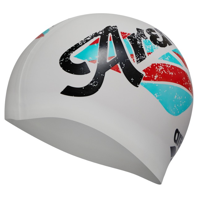 아레나 뉴레트로 실리콘 수모 화이트 [A3AC1AC15] 수영모자 수영캡 수영용품