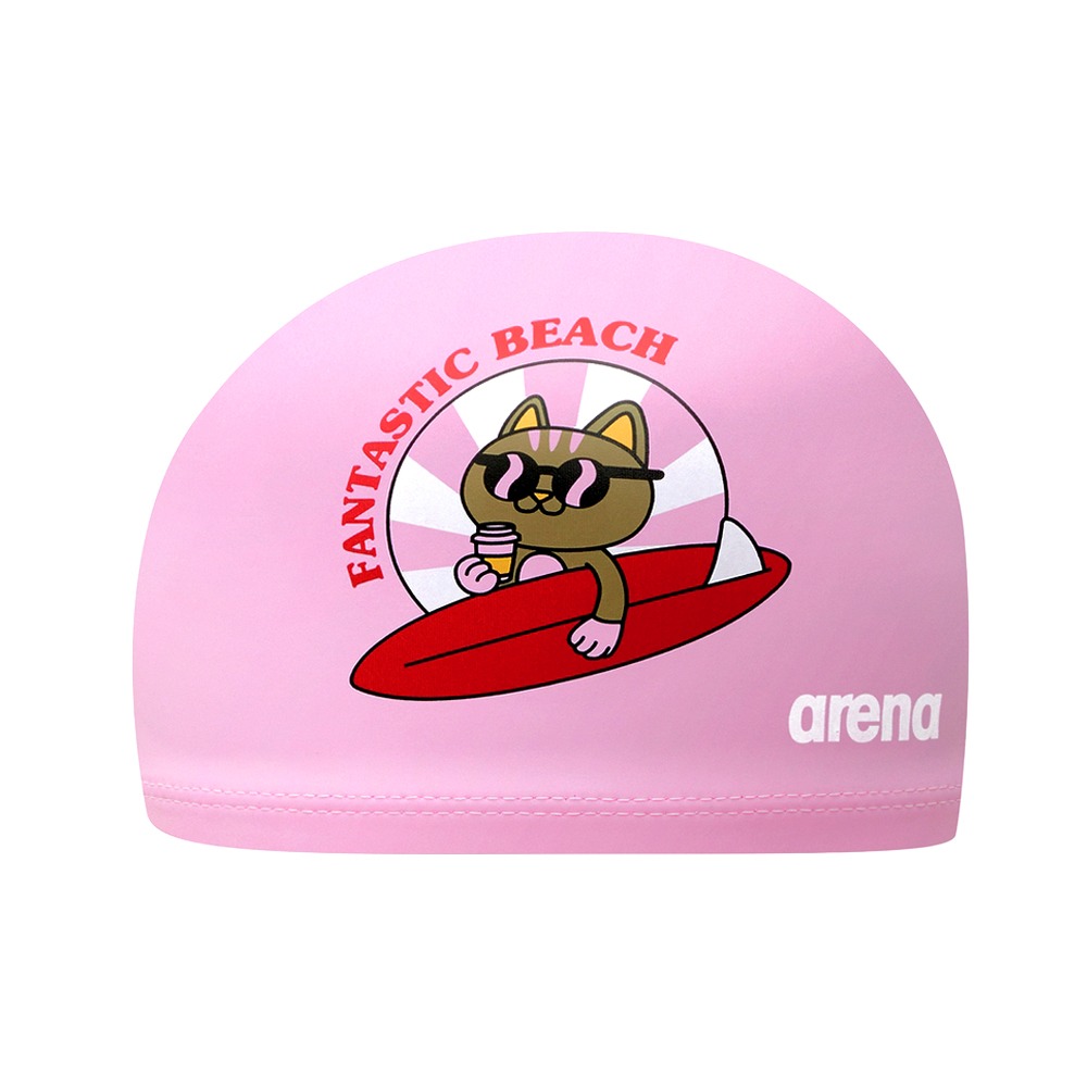 아레나 수영모자 서핑캣 아동 우레탄 코팅 수모 핑크 [A4AC1AQ51] 수영캡 수영용품